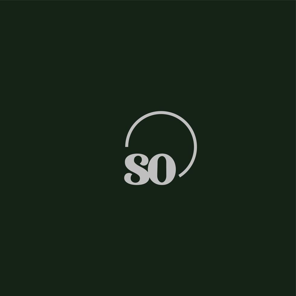 SO initials logo monogram vector
