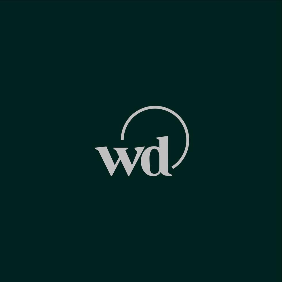 monograma del logotipo de las iniciales wd vector