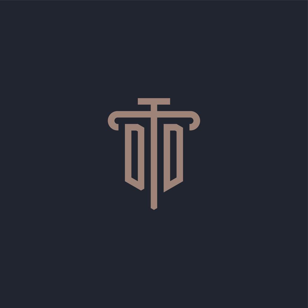 DD initial logo monogram with pillar icon design vector