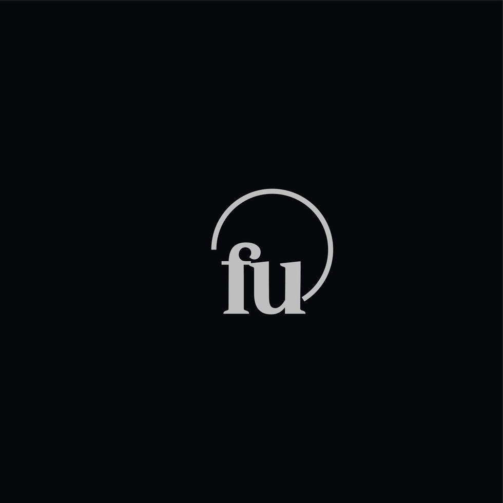 monograma del logotipo de las iniciales fu vector