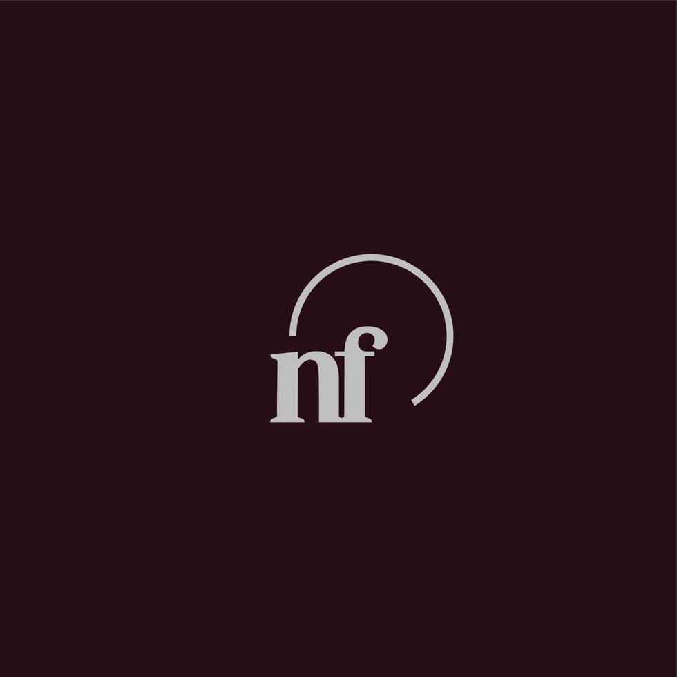 monograma del logotipo de las iniciales nf vector