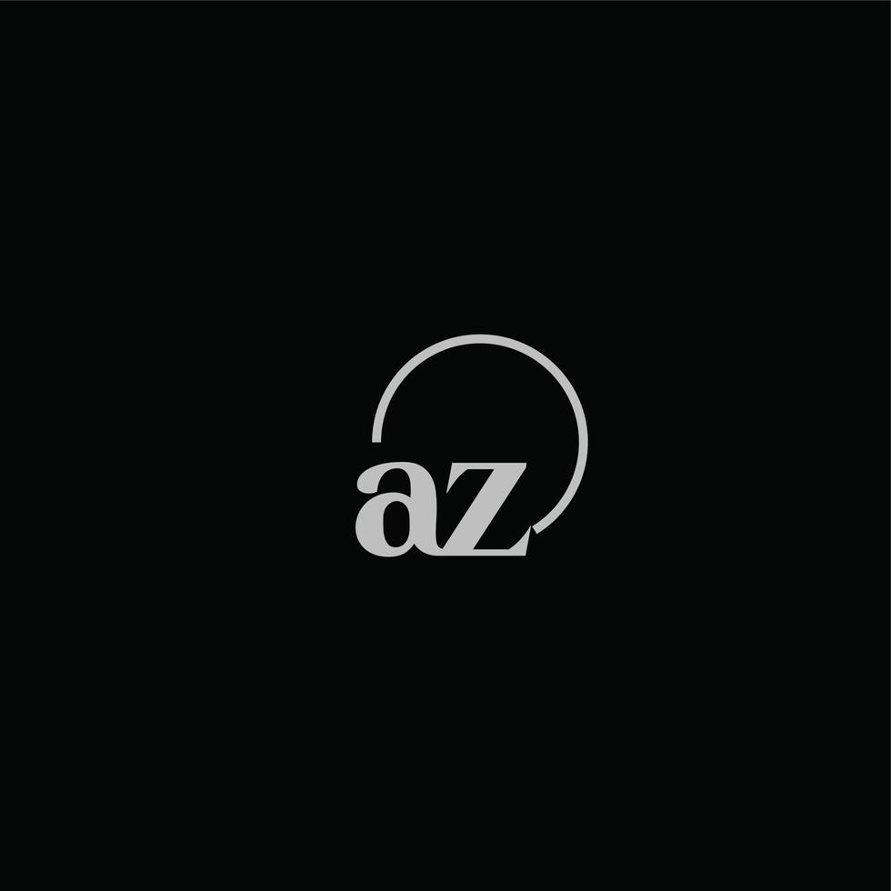 monograma del logotipo de las iniciales az vector