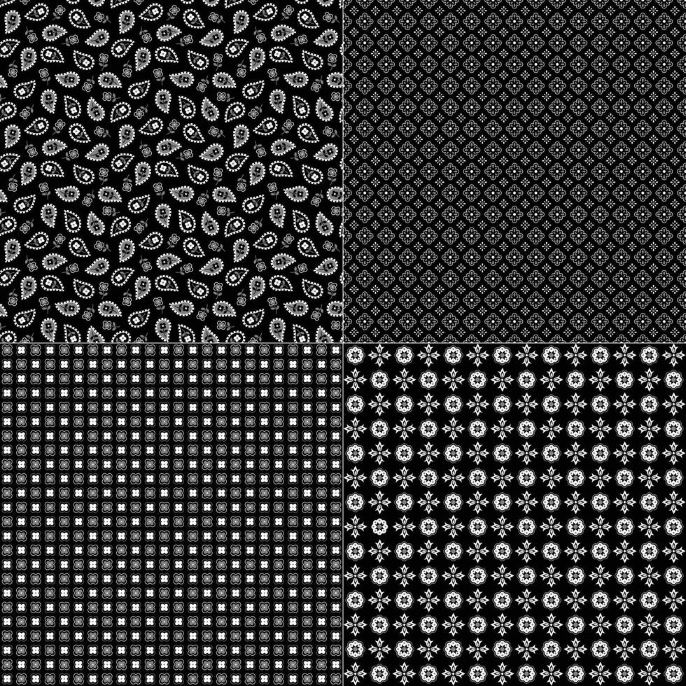 seamless black bandana vector patterns