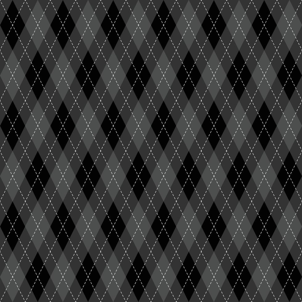 black gray argyle tartan seamless plaid vector