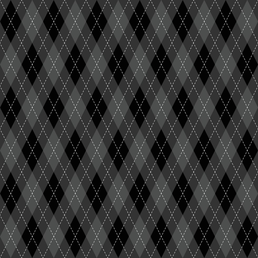 tela escocesa inconsútil de tartán de argyle gris negro vector