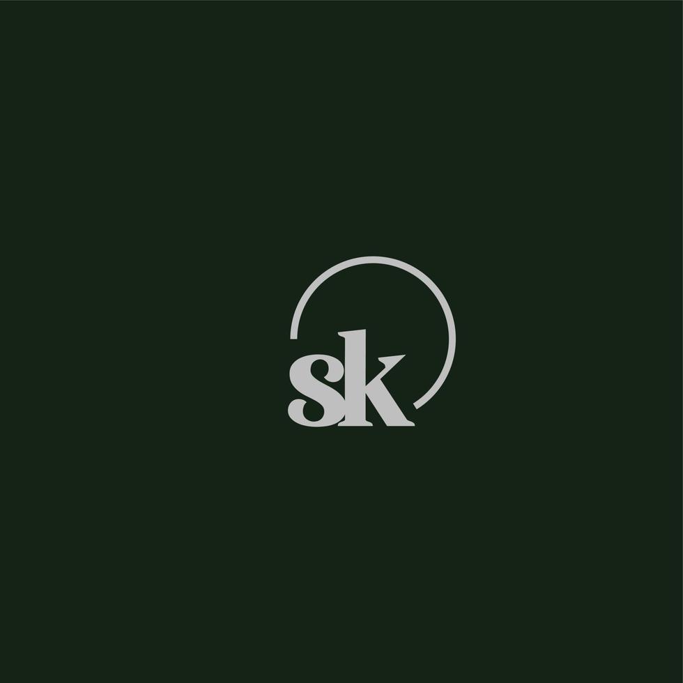 monograma del logotipo de las iniciales sk vector