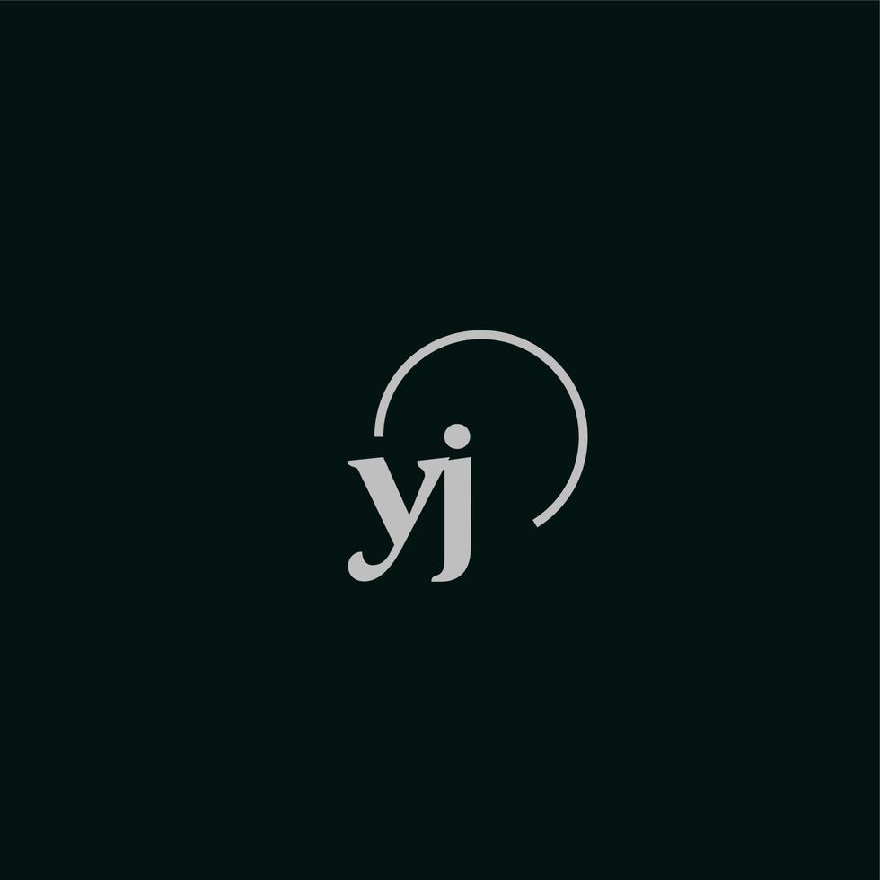 monograma del logotipo de las iniciales yj vector