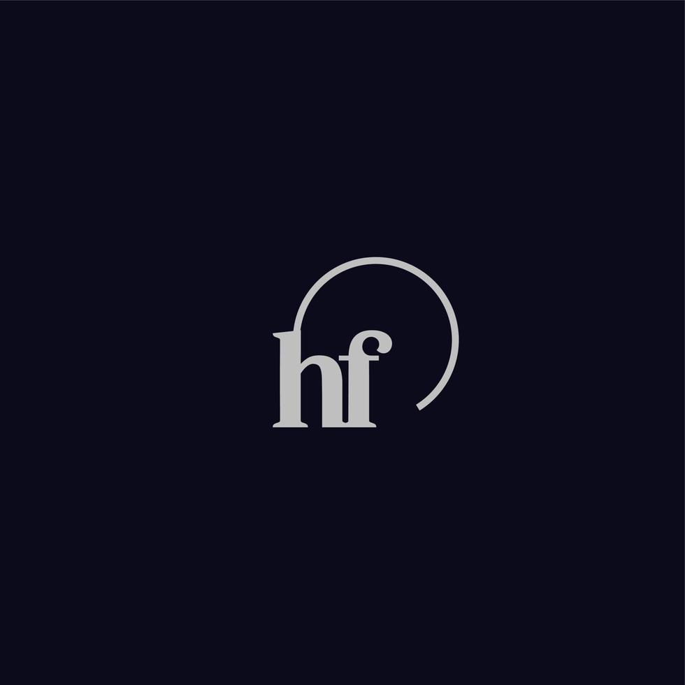 monograma del logotipo de las iniciales hf vector