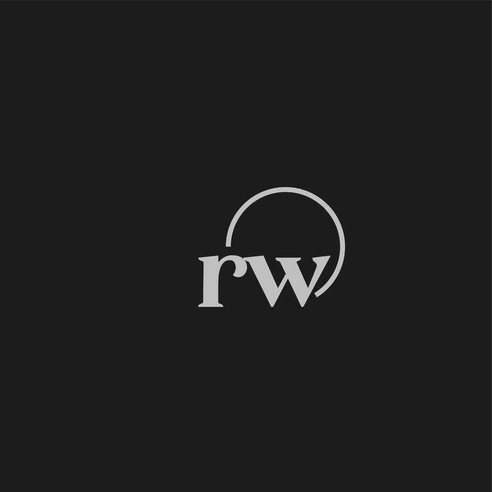 monograma del logotipo de las iniciales rw vector