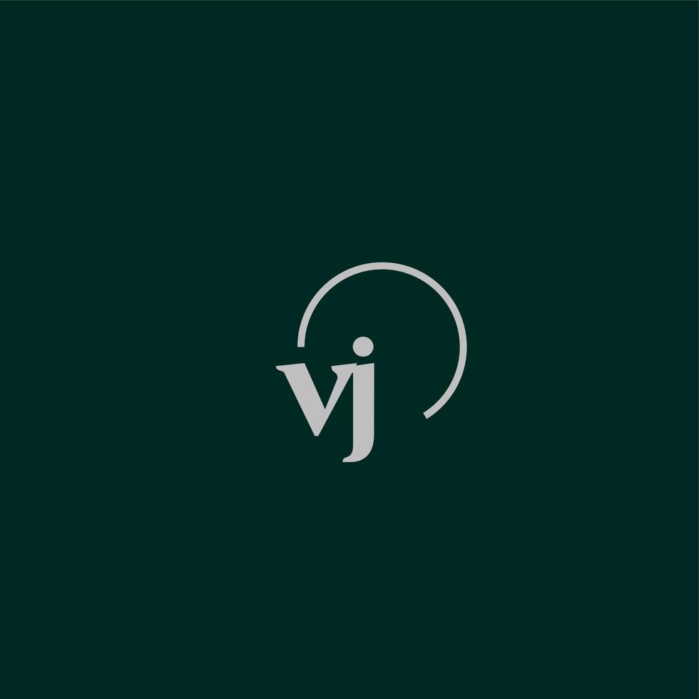 monograma del logotipo de las iniciales vj vector