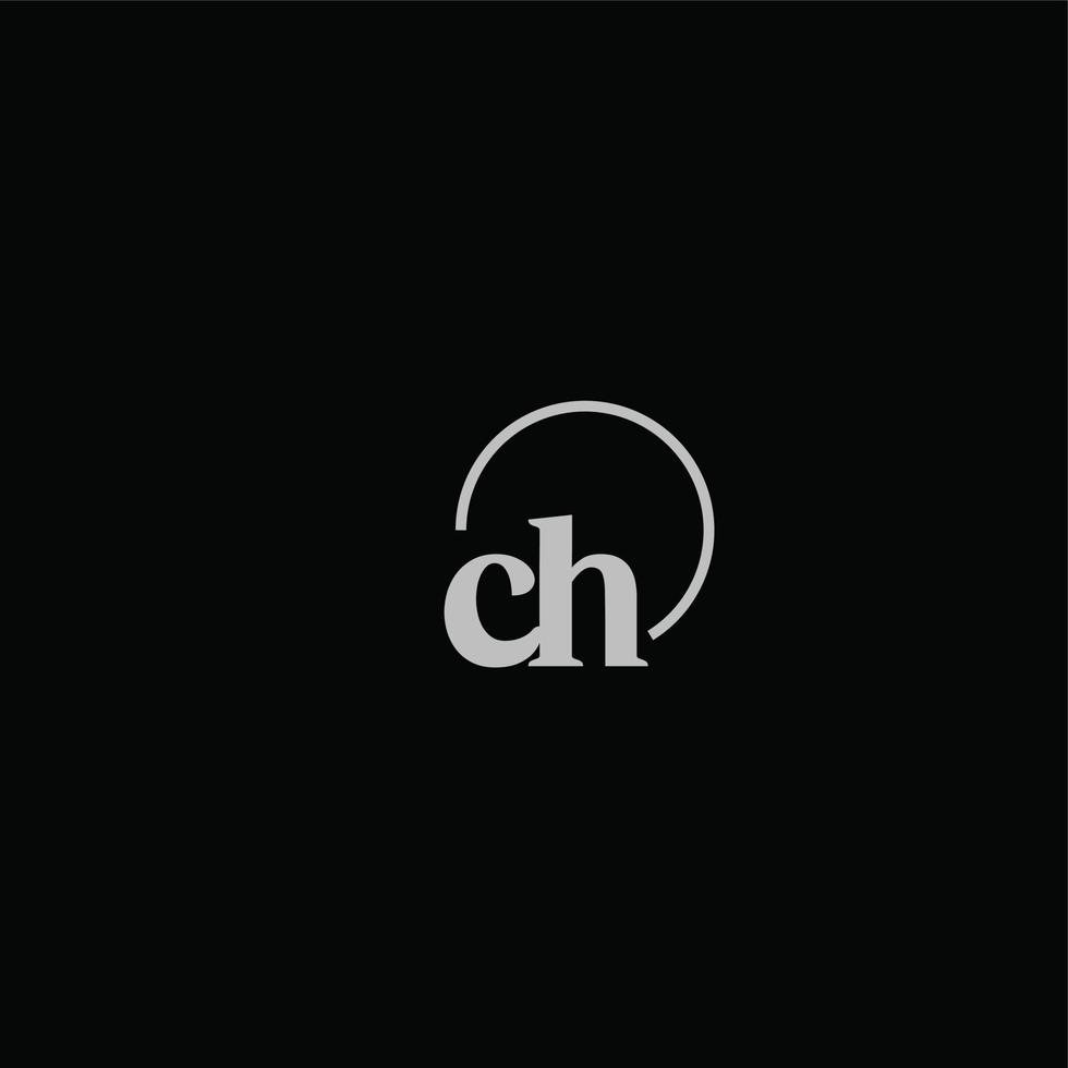 monograma del logotipo de las iniciales ch vector