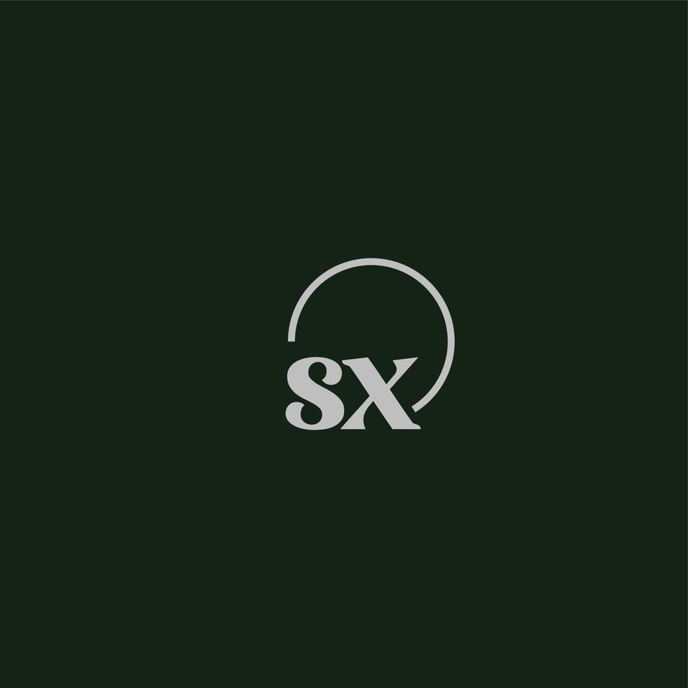 monograma del logotipo de las iniciales sx vector