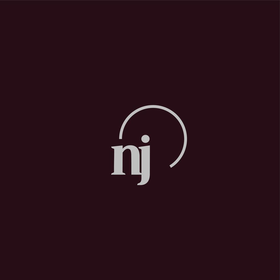 NJ initials logo monogram vector