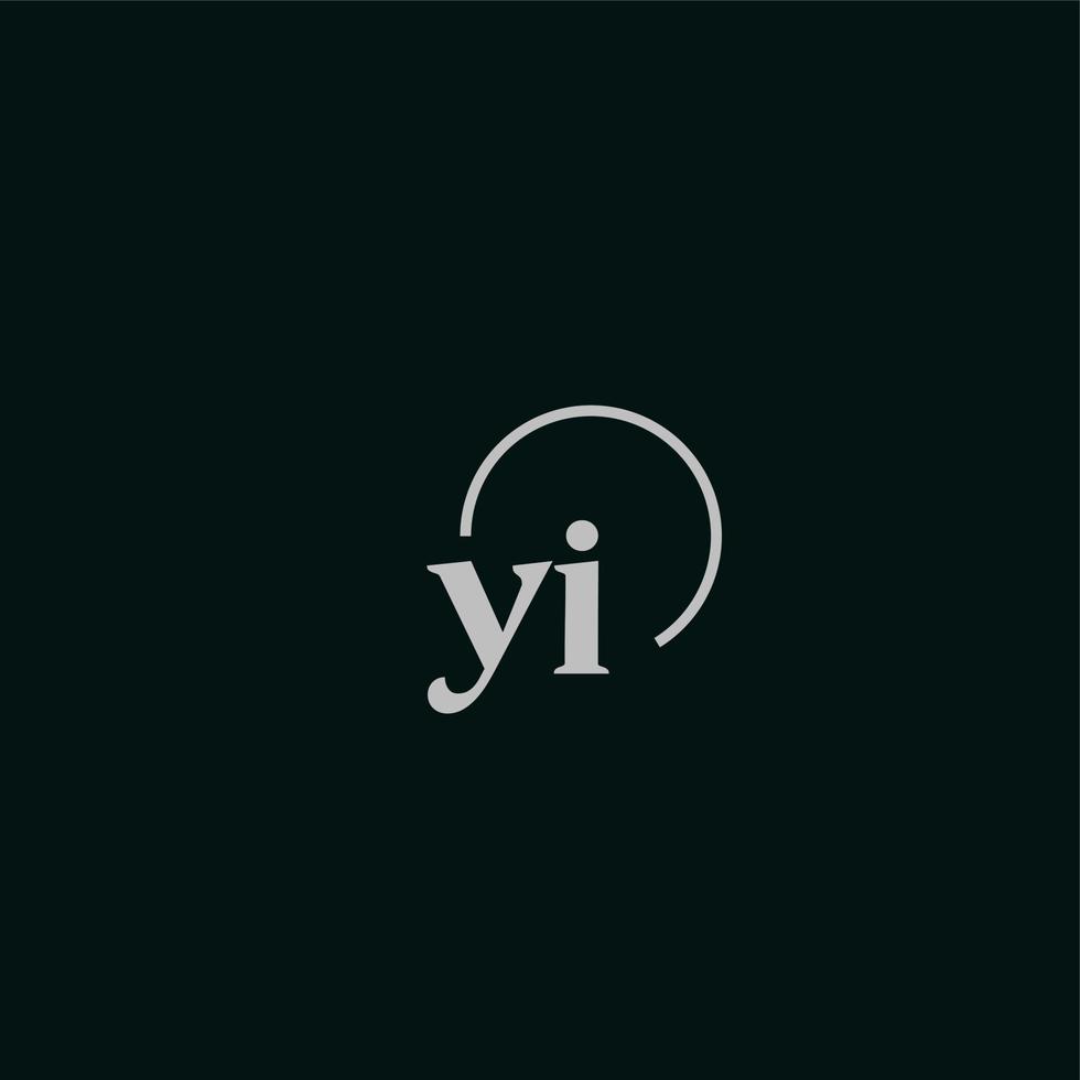 YI initials logo monogram vector