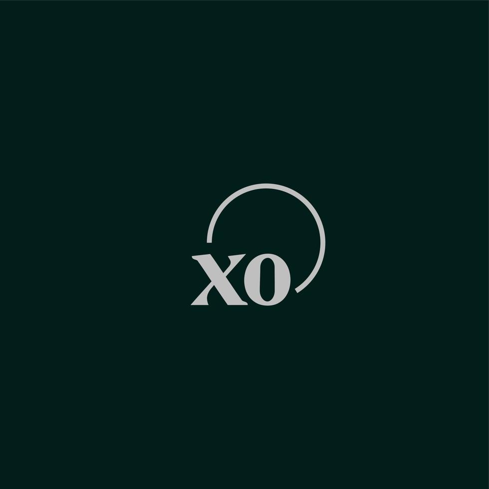 monograma del logotipo de las iniciales xo vector