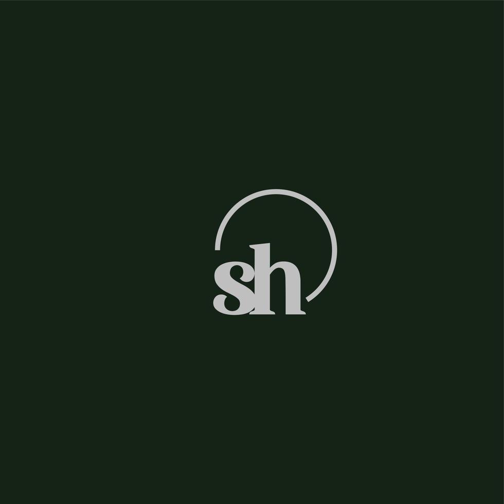 SH initials logo monogram vector