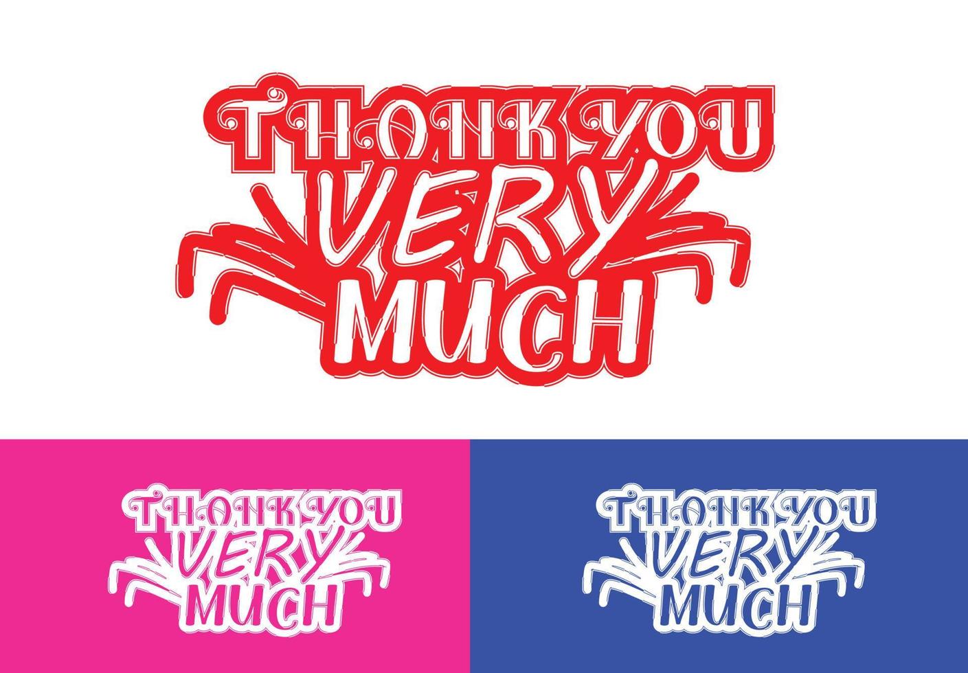 Thank you very much letter t shirt, sticker and logo design template vector