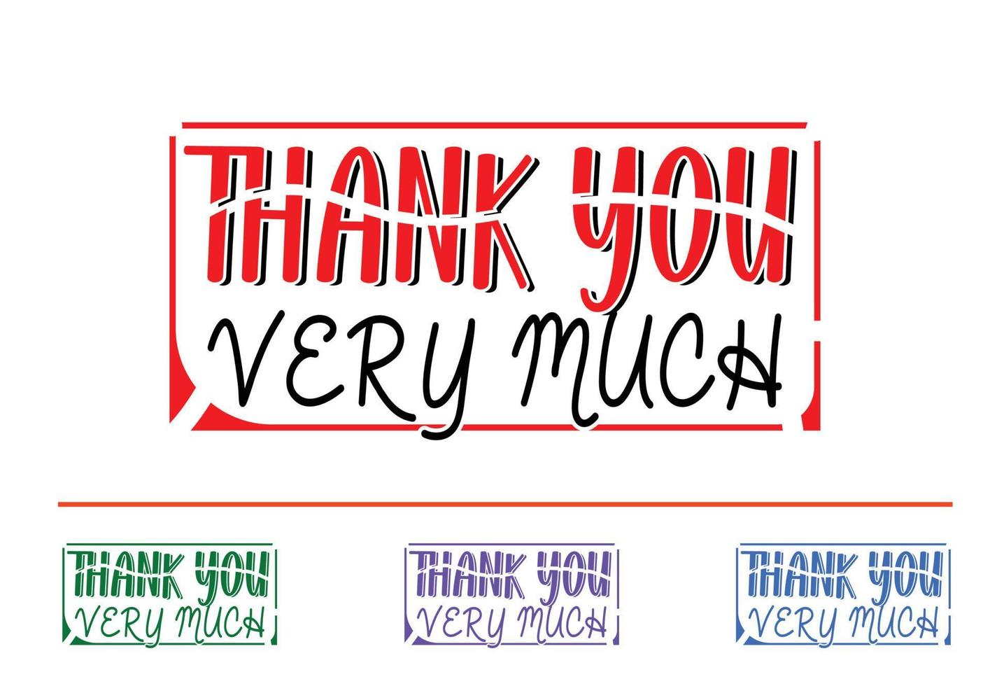 Thank you letter logo, t shirt and sticker design template vector