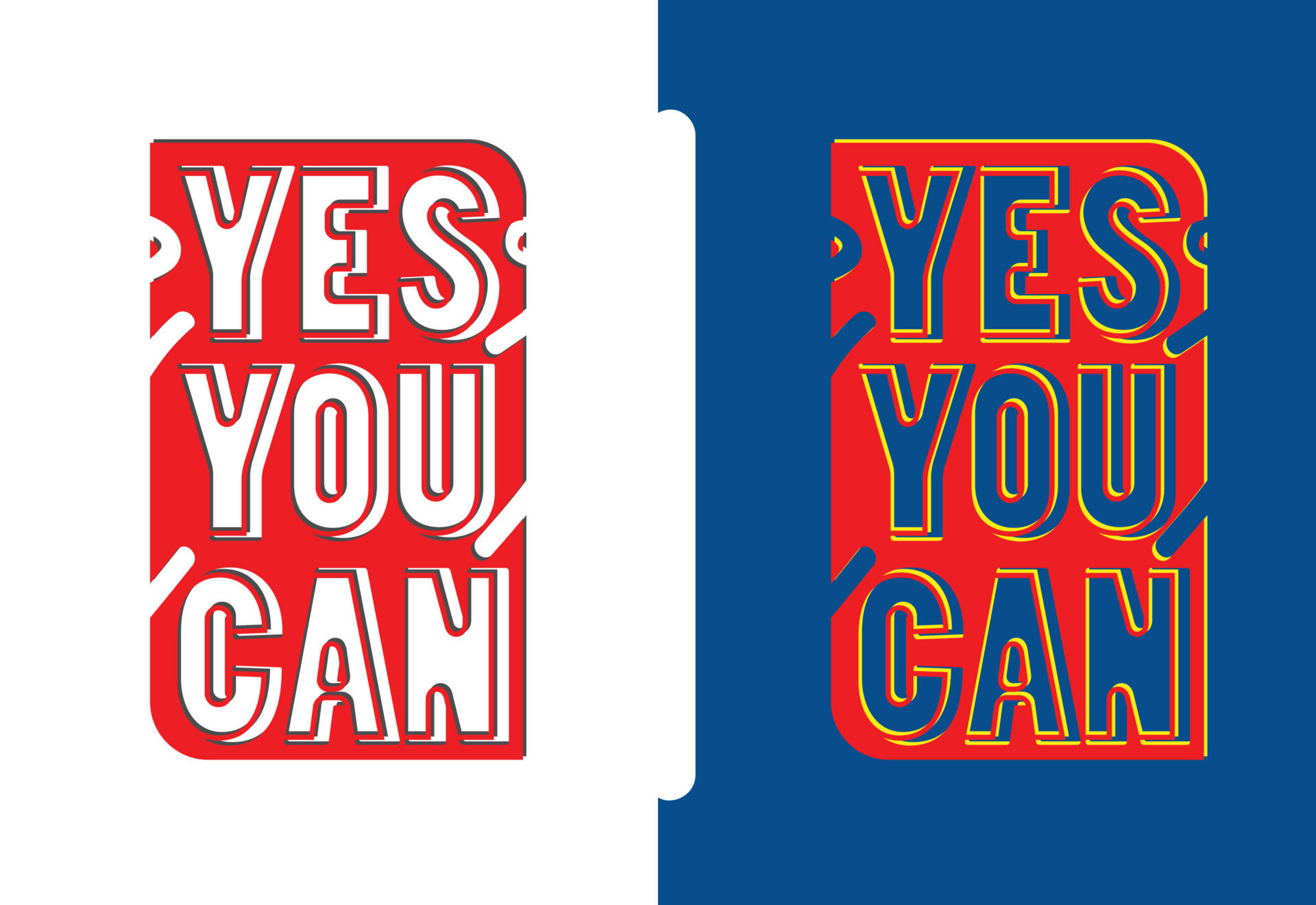Yes you can letter logo, t shirt and sticker design template 8257491