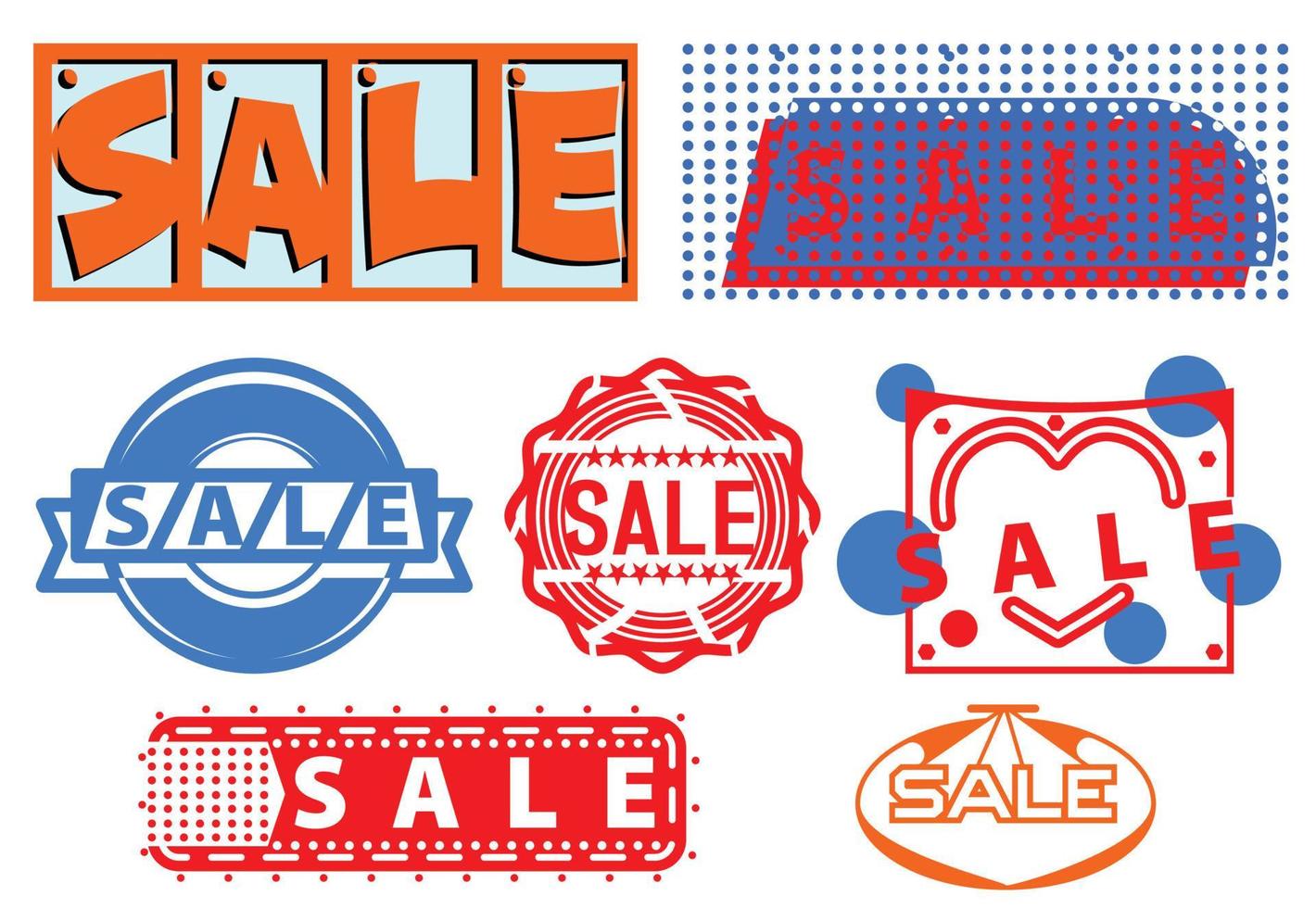 Sale logo, sticker, icon and t shirt design template vector