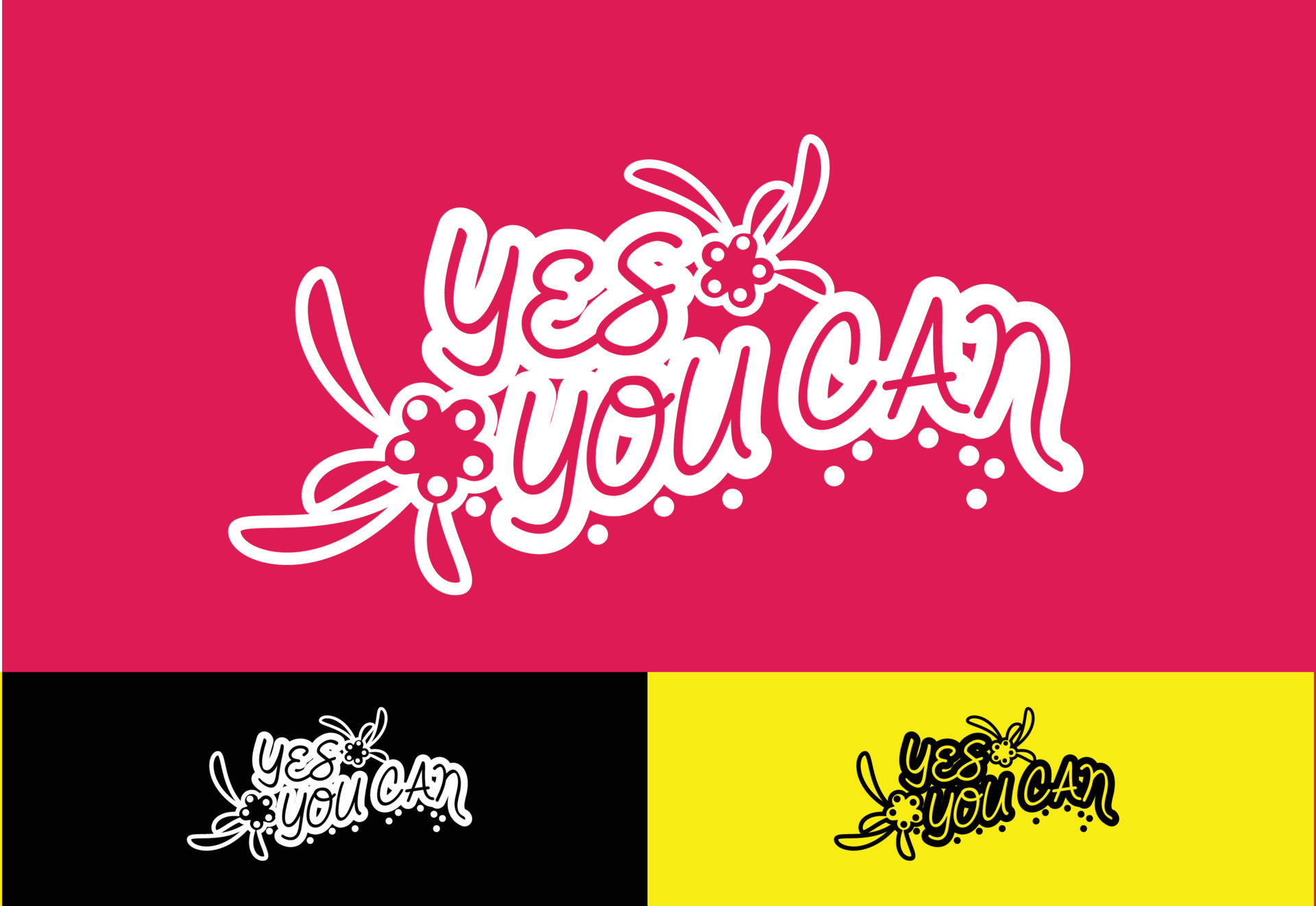 Yes you can letter t shirt, sticker and logo design template 8257517