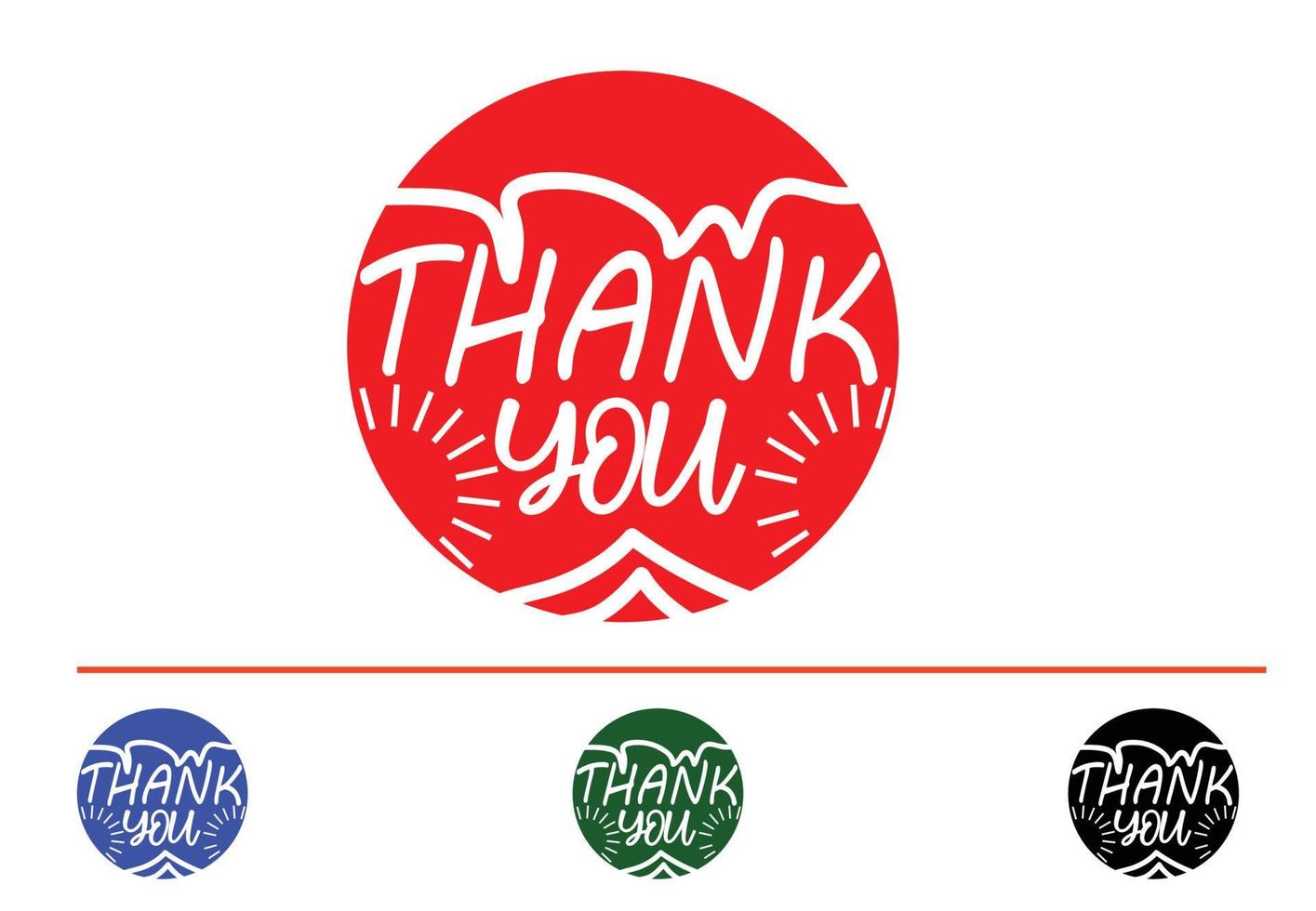 THANK YOU letter logo, t shirt and sticker design template vector