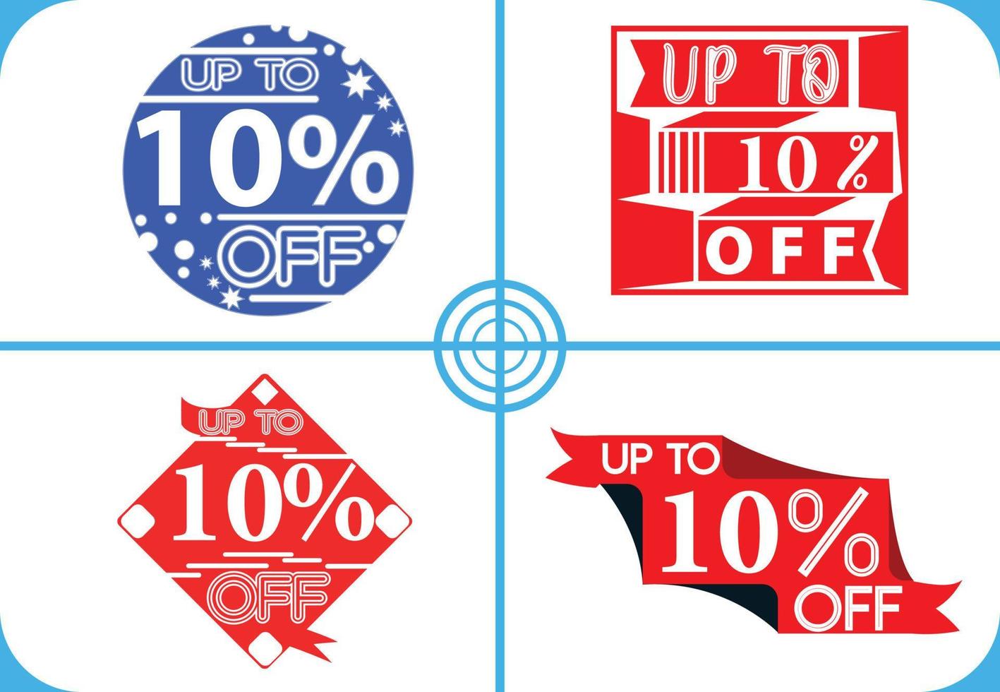 Up to 10 percent off logo, sticker, icon and t shirt design template vector