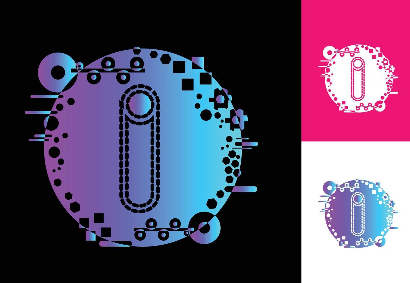 I technology logo, icon, t shirt, sticker design template vector
