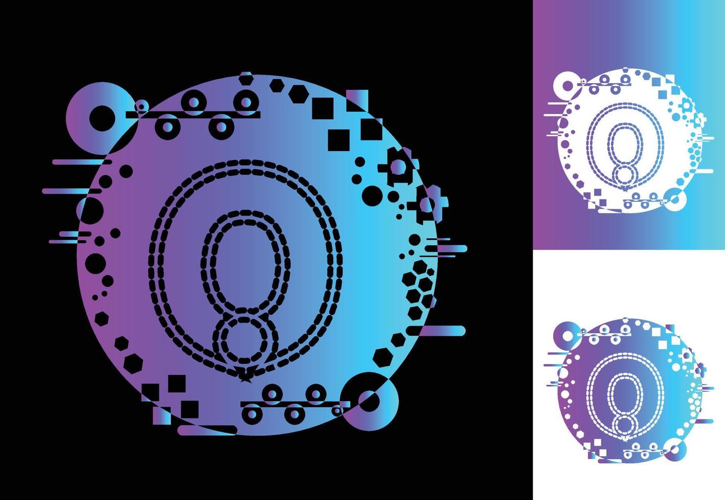 O technology logo, icon, t shirt, sticker design template vector