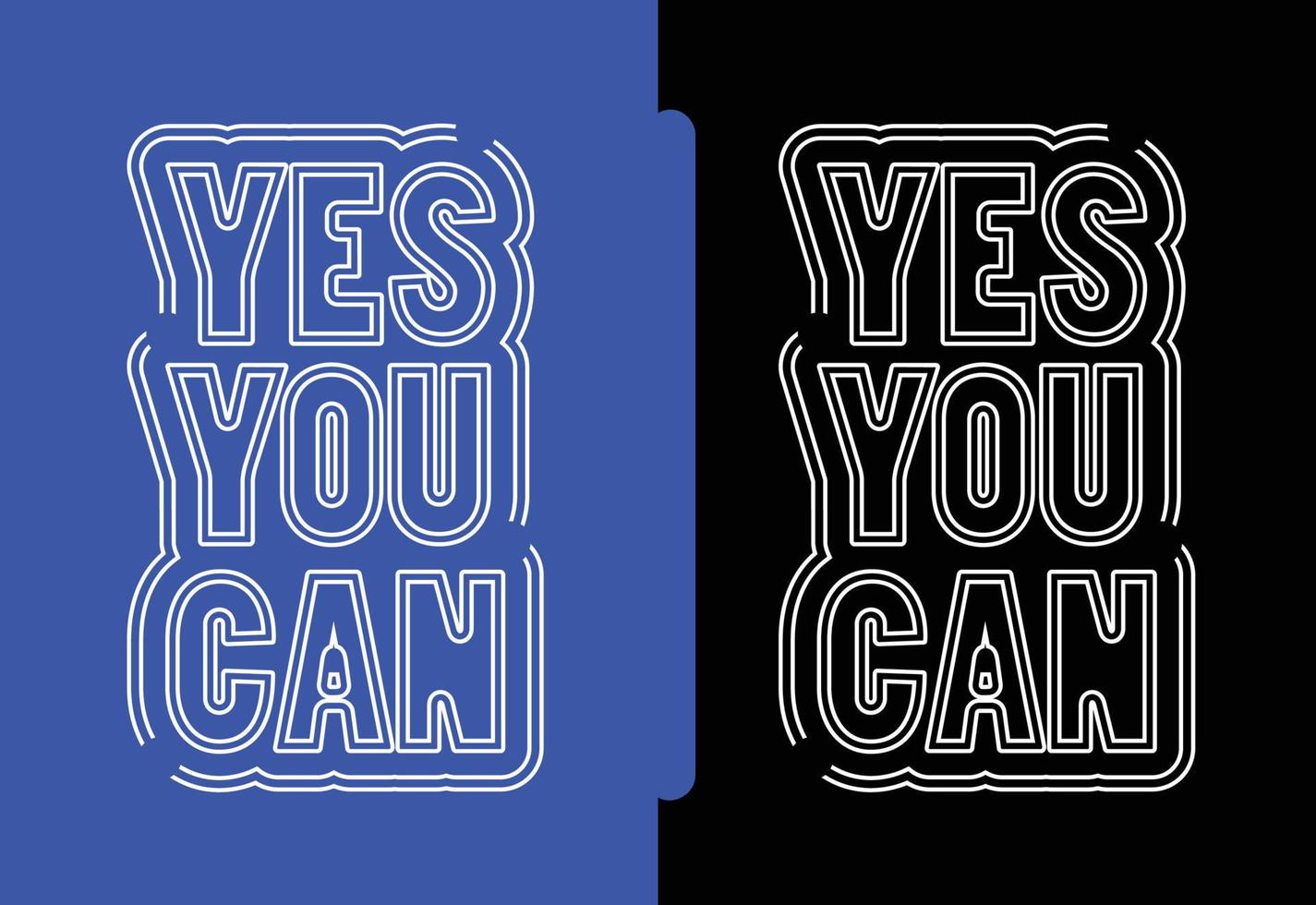 Yes you can letter logo, t shirt and sticker design template vector