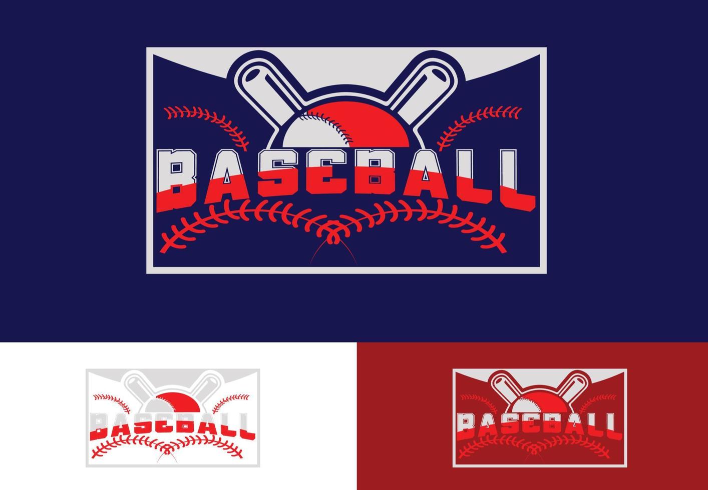 logotipo de letra de béisbol, plantilla de diseño de camiseta y pegatina vector