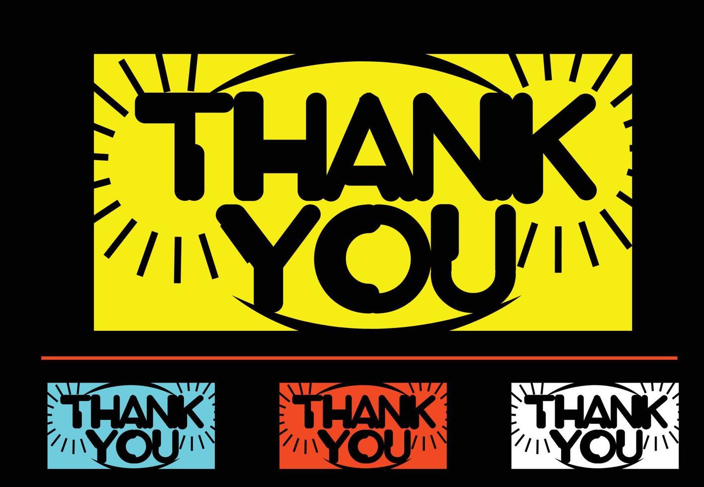 Thank you letter logo, t shirt and sticker design template vector