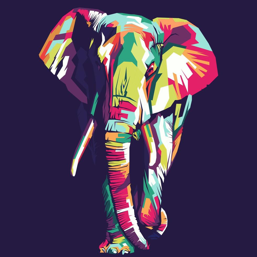 colorful elephant illustration vector
