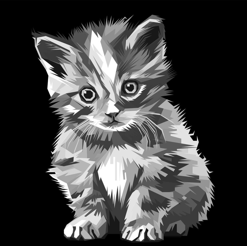 gato, vector, ilustración vector