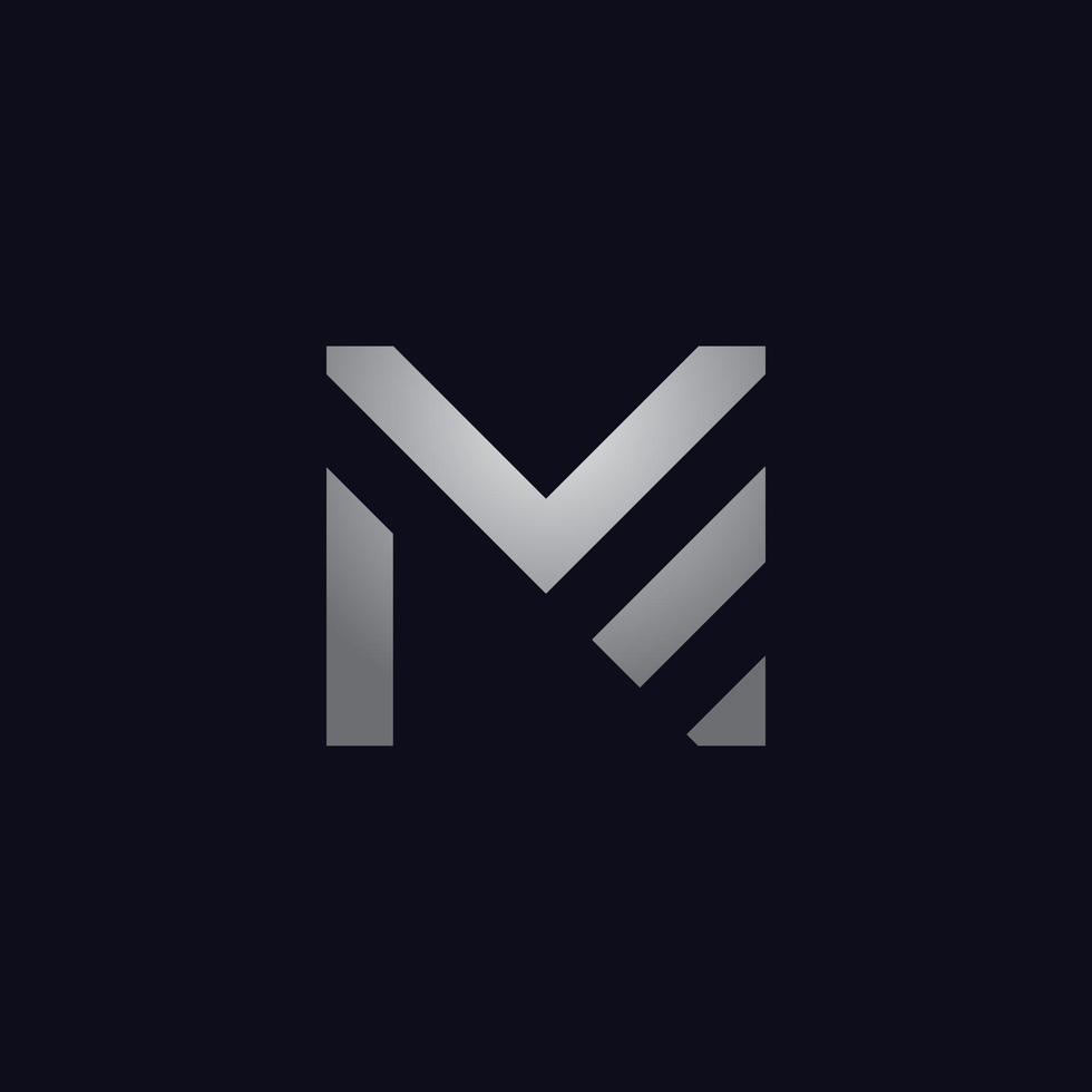 Letter M logo flat logo vector design template  Abstract M logo