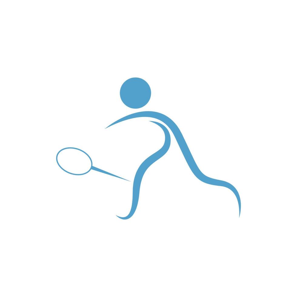 jugando plantilla de ilustración de diseño de icono de bádminton vector