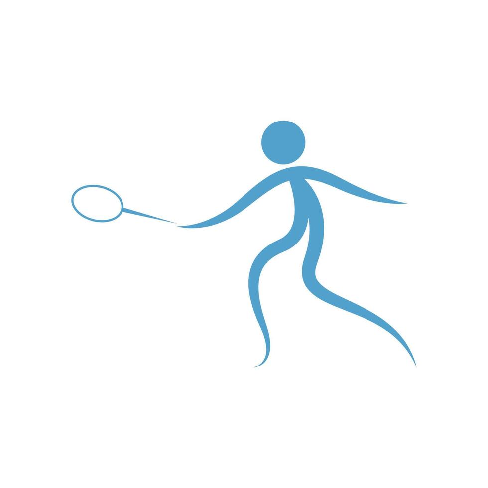 jugando plantilla de ilustración de diseño de icono de bádminton vector