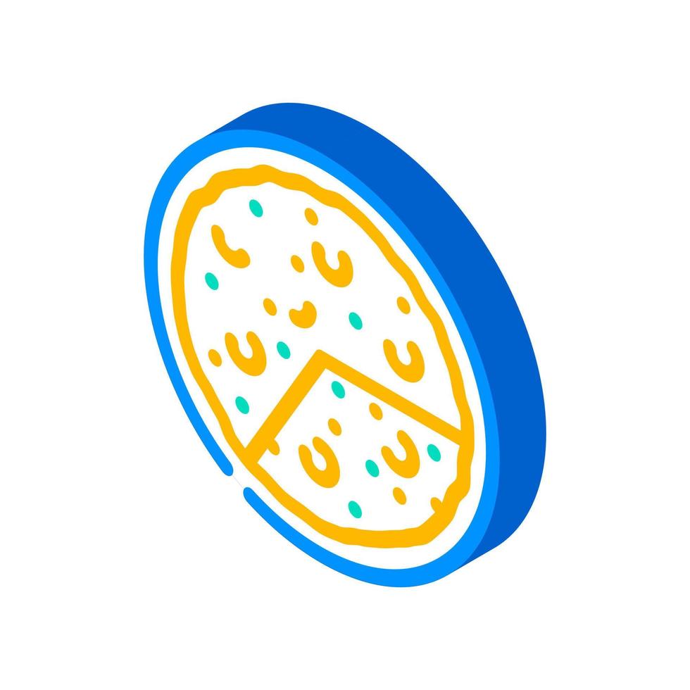 omelet spanish dish isometric icon vector illustration