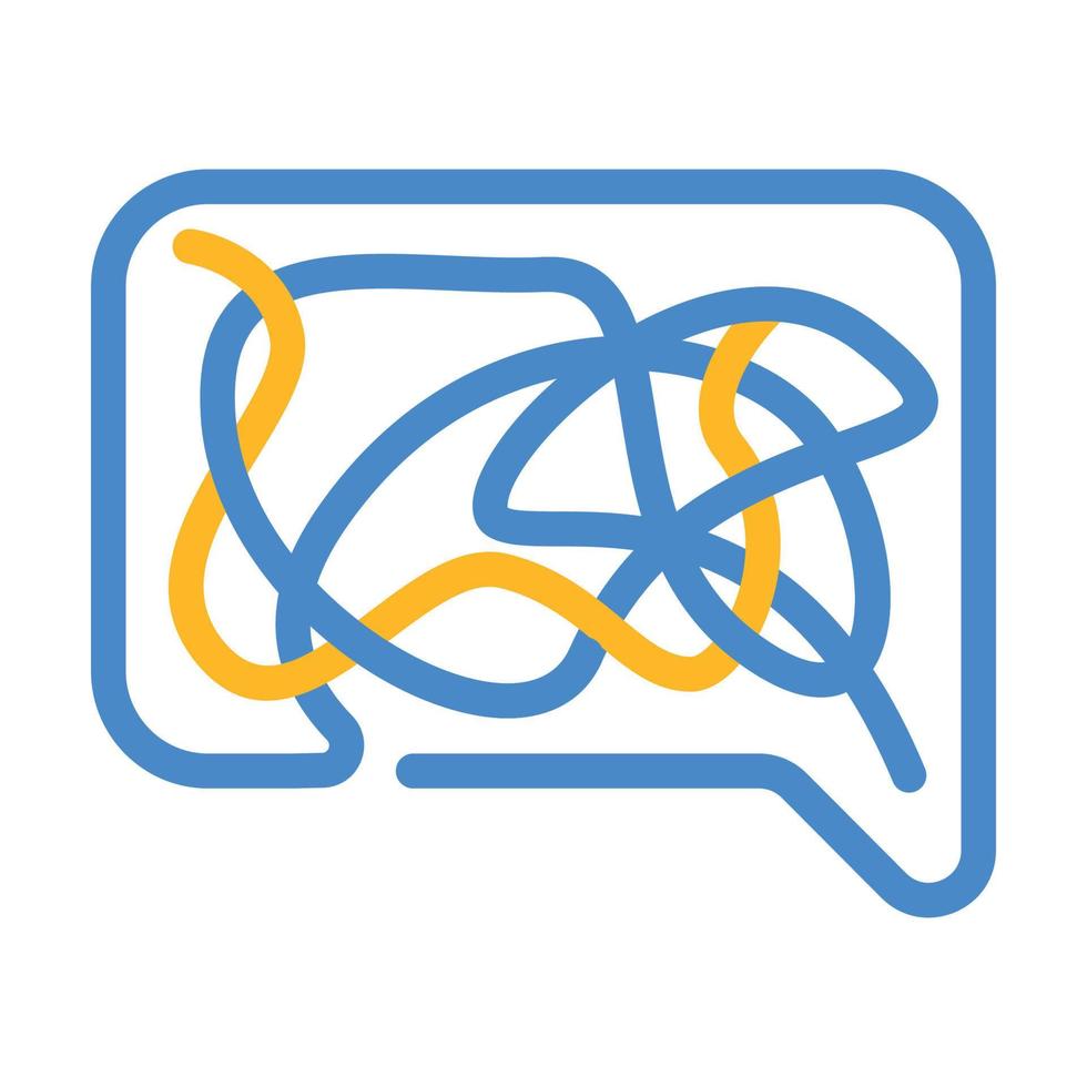 confusing dialogue color icon vector illustration