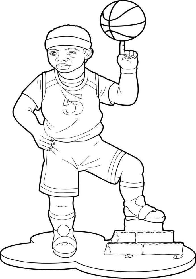 boy with basketball vector