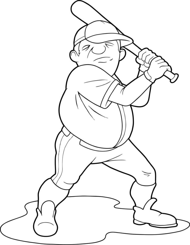 funny baseball player vector