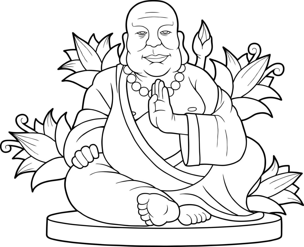 funny fat buddha vector