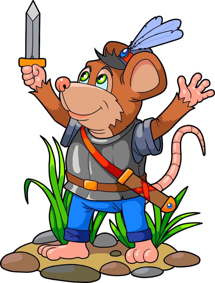 valiente lindo ratoncito vector