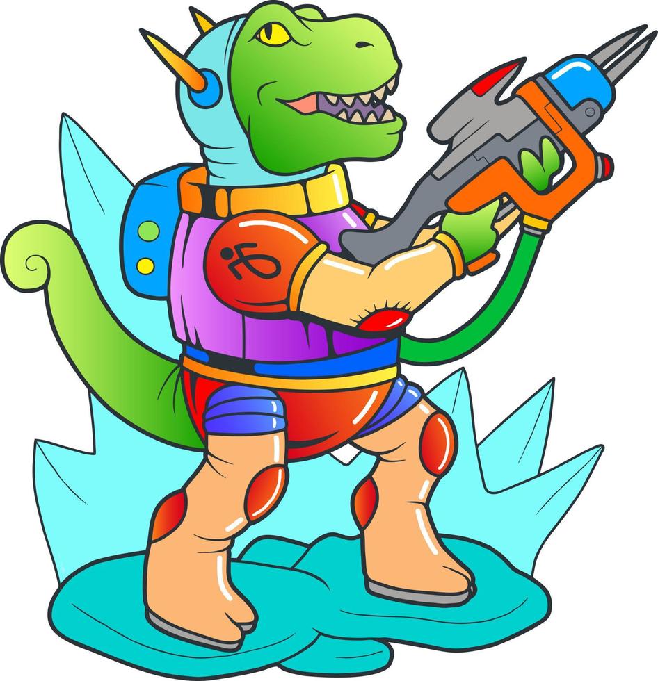 funny alien dinosaur vector