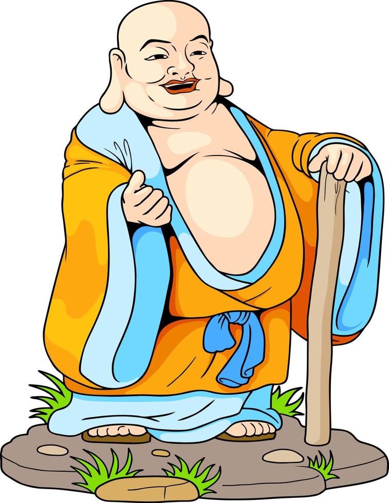 funny fat buddha vector