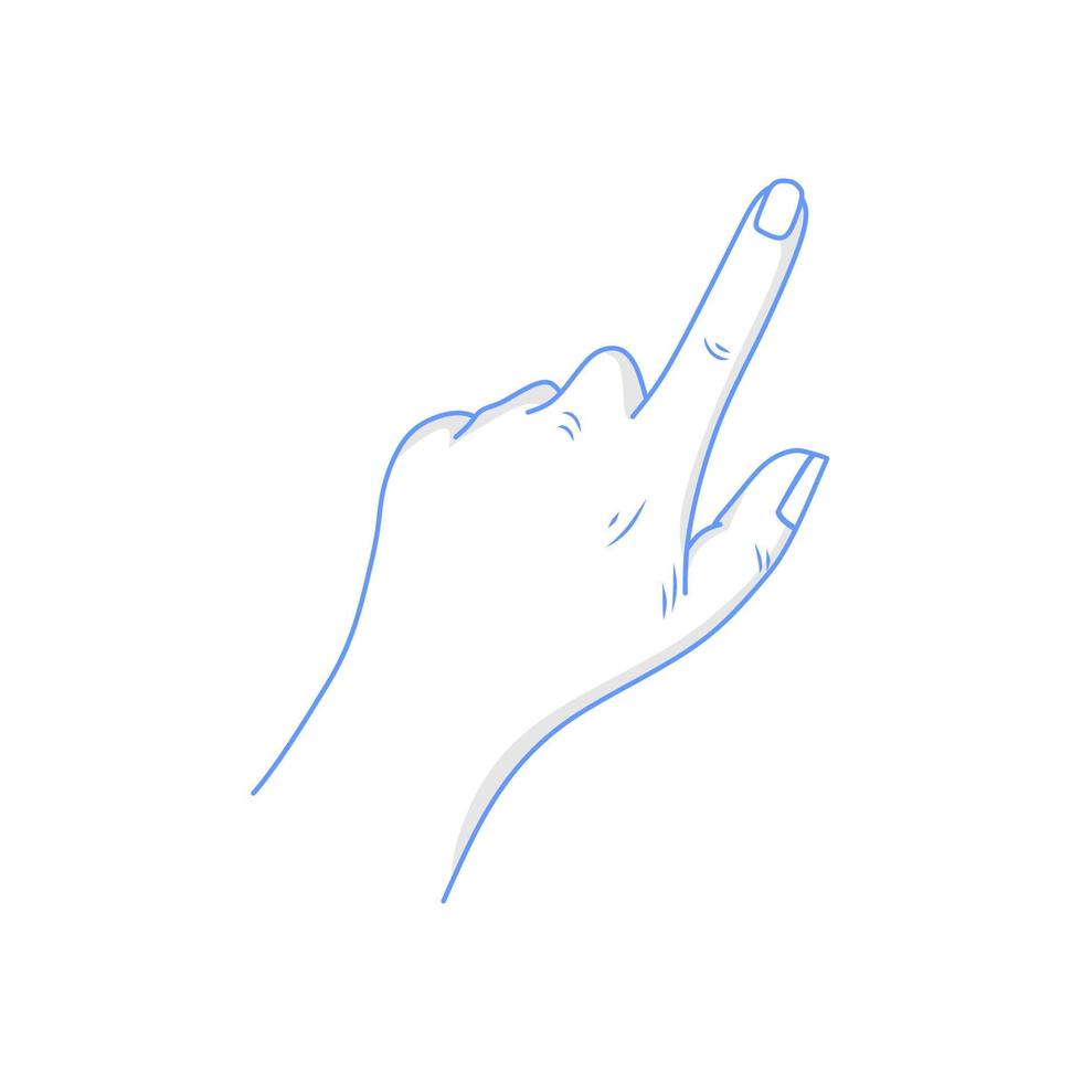 Hand Gestures Line Icon vector on white background