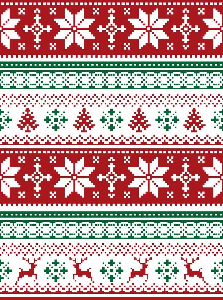 seamless christmas and Winter knitted  pattern vector