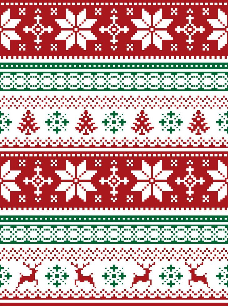 seamless christmas and Winter knitted  pattern vector