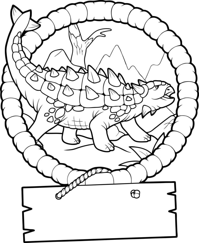 libro para colorear de dinosaurios prehistóricos vector