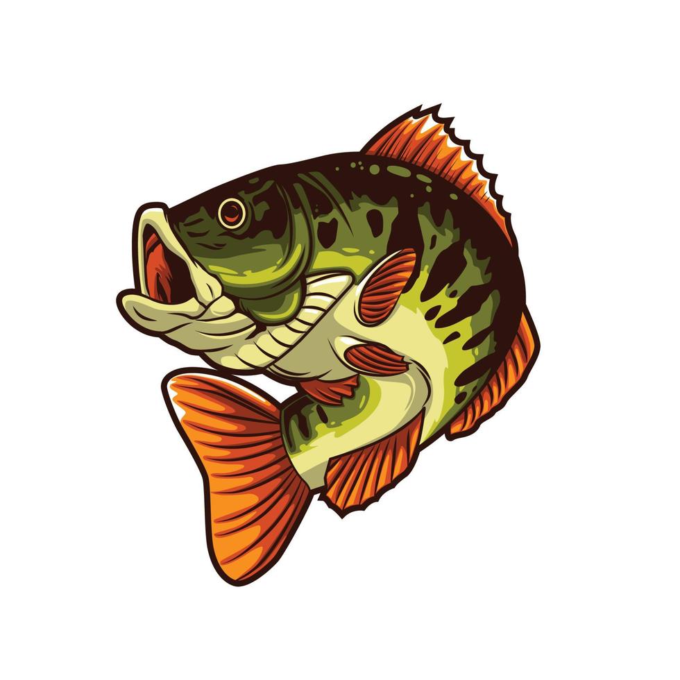 diseño de vector de ilustración de pez bajo